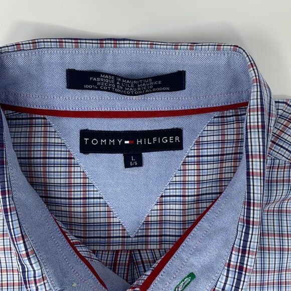 Tommy Hilfiger Men's Shirt Blue & Red Check Size Large‎ - Picture 4 of 8
